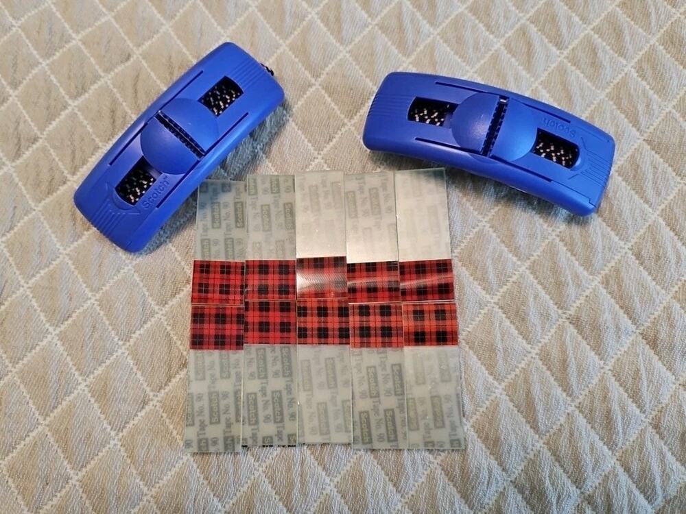2 Scotch Pop-Up Gift Wrap Dispensers & Tape Strip Refills (10 Pads) 750 Total
